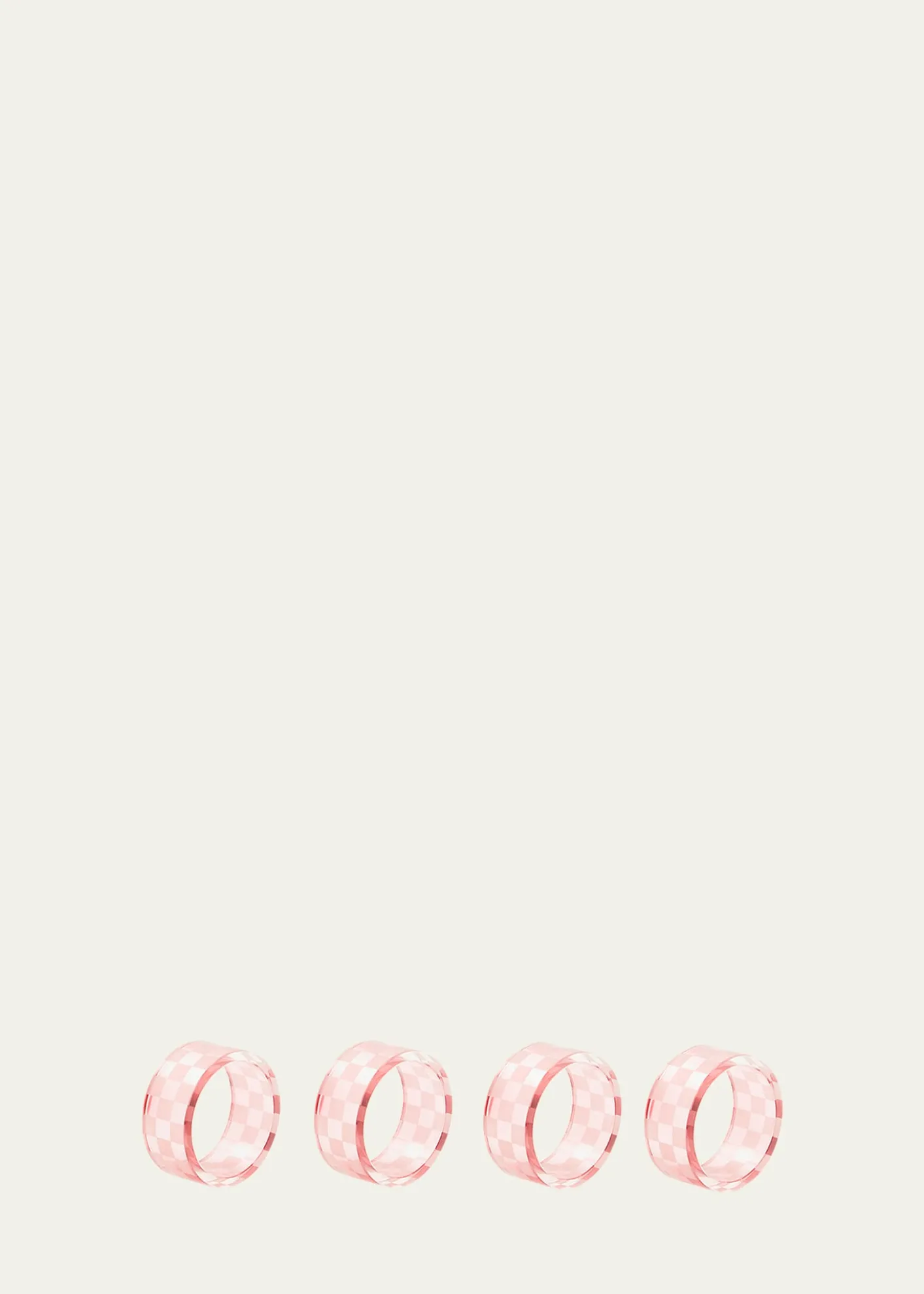 MacKenzie-ChildsPink Check Napkin Rings, Set of 4