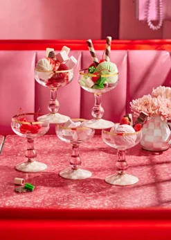 MacKenzie-ChildsRosy Check Coupe Glass