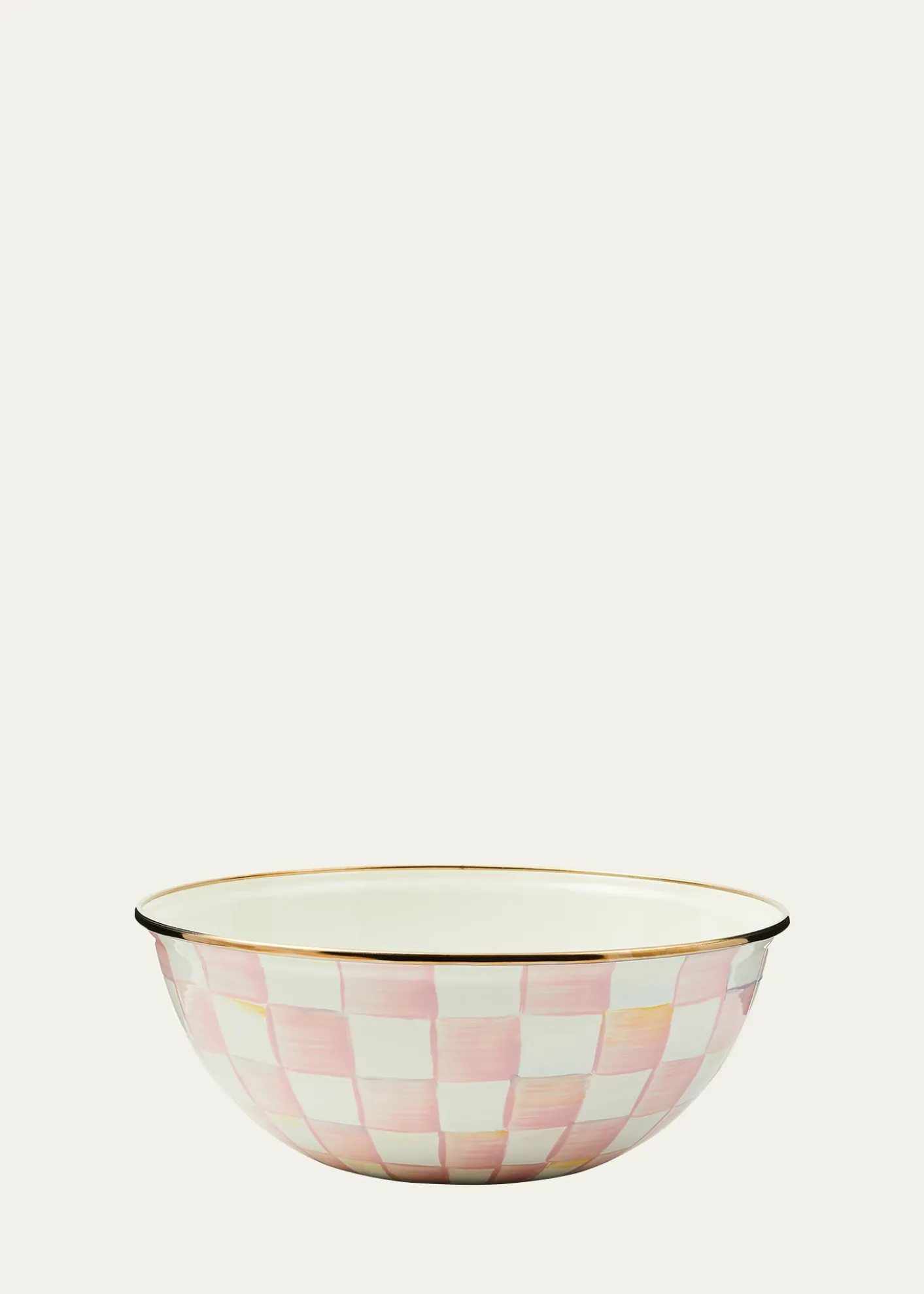 MacKenzie-ChildsRosy Check Enamel Everyday Bowl, Medium