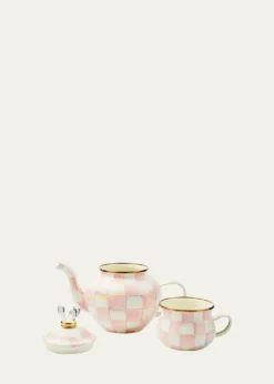 MacKenzie-ChildsRosy Check Enamel High Tea Set