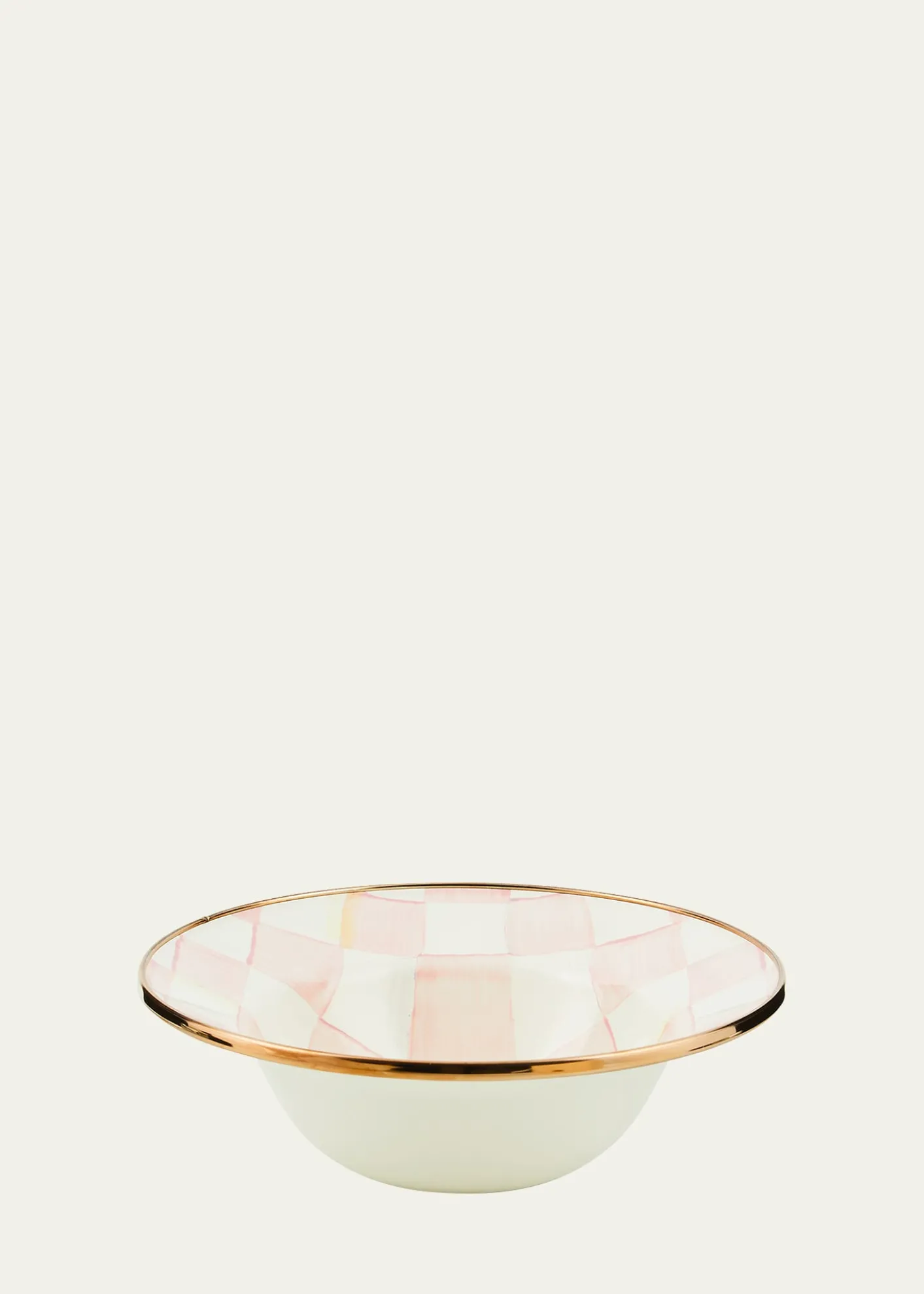 MacKenzie-ChildsRosy Check Enamel Breakfast Bowl