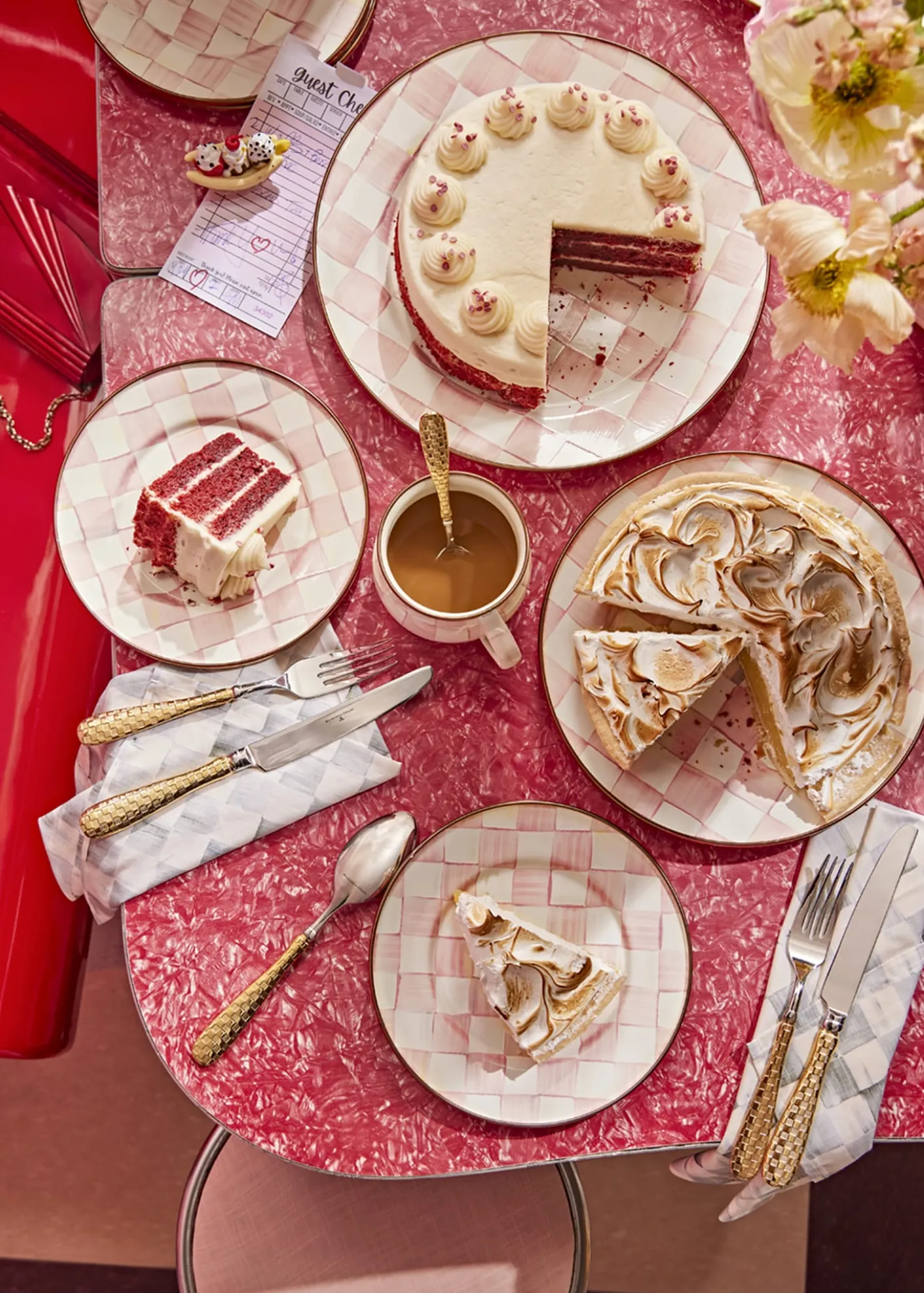 MacKenzie-ChildsRosy Check Enamel Charger Plate