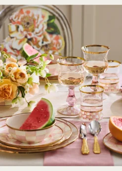 MacKenzie-ChildsRosy Check Enamel Charger Plate