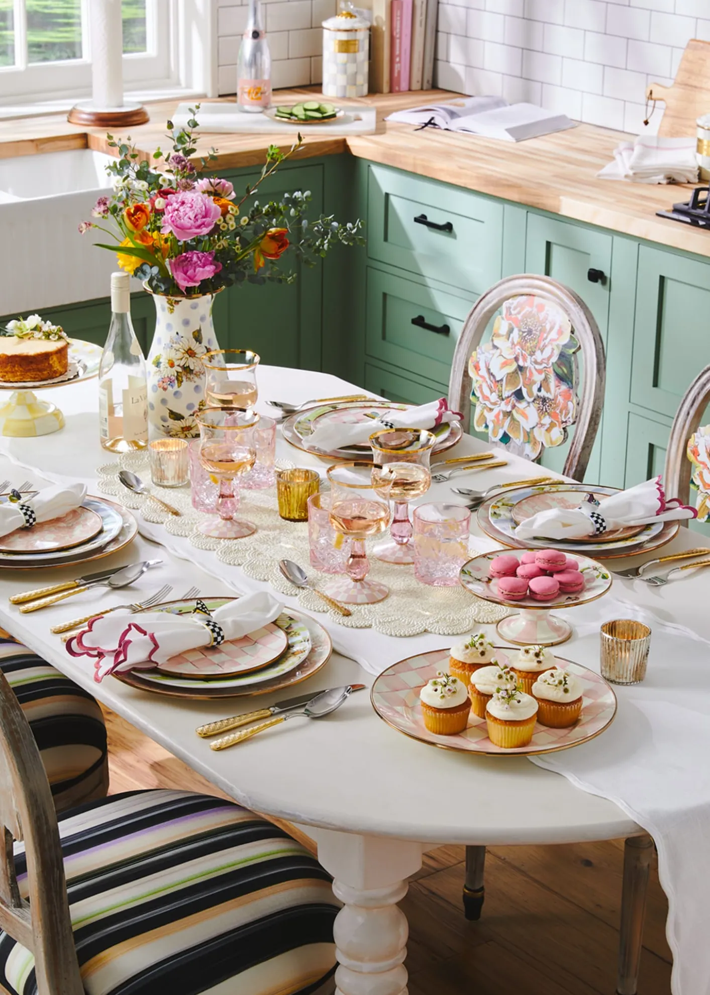 MacKenzie-ChildsRosy Check Enamel Charger Plate