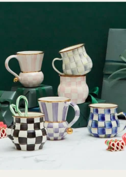 MacKenzie-ChildsRosy Check Enamel Mug