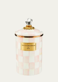 MacKenzie-ChildsRosy Check Enamel Canister, Large