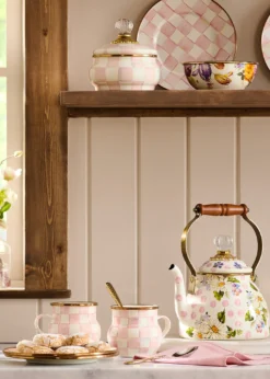 MacKenzie-ChildsRosy Check Enamel Squashed Pot