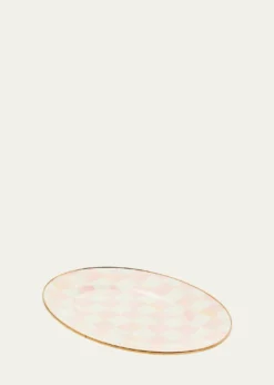 MacKenzie-Childs Rosy Check Small Oval Platter