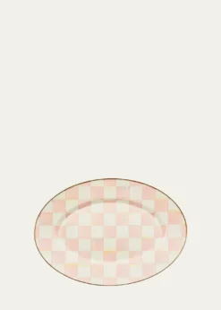MacKenzie-Childs Rosy Check Small Oval Platter