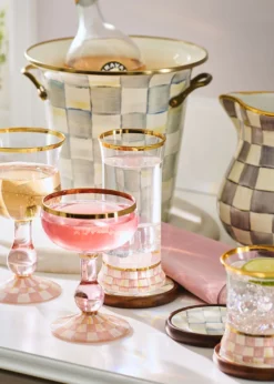 MacKenzie-ChildsRosy Check Wine Glass