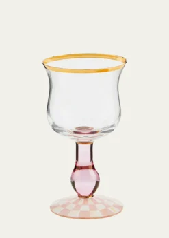 MacKenzie-ChildsRosy Check Wine Glass