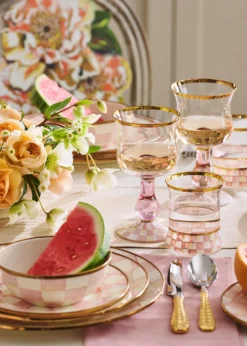 MacKenzie-ChildsRosy Check Wine Glass