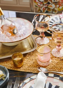 MacKenzie-ChildsRosy Check Wine Glass