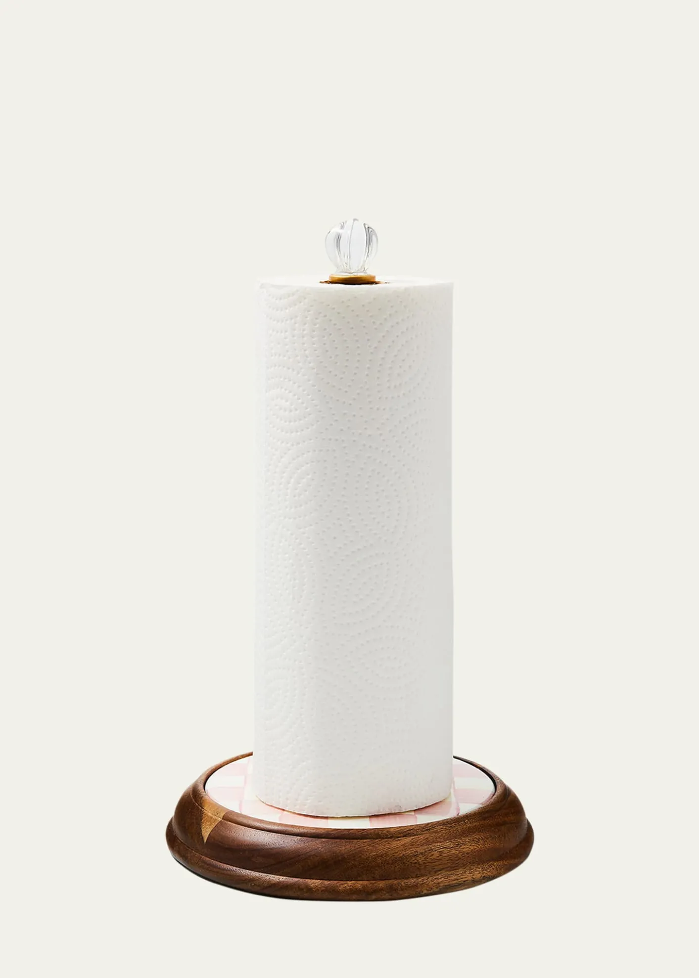 MacKenzie-ChildsRosy Check Wood Paper Towel Holder