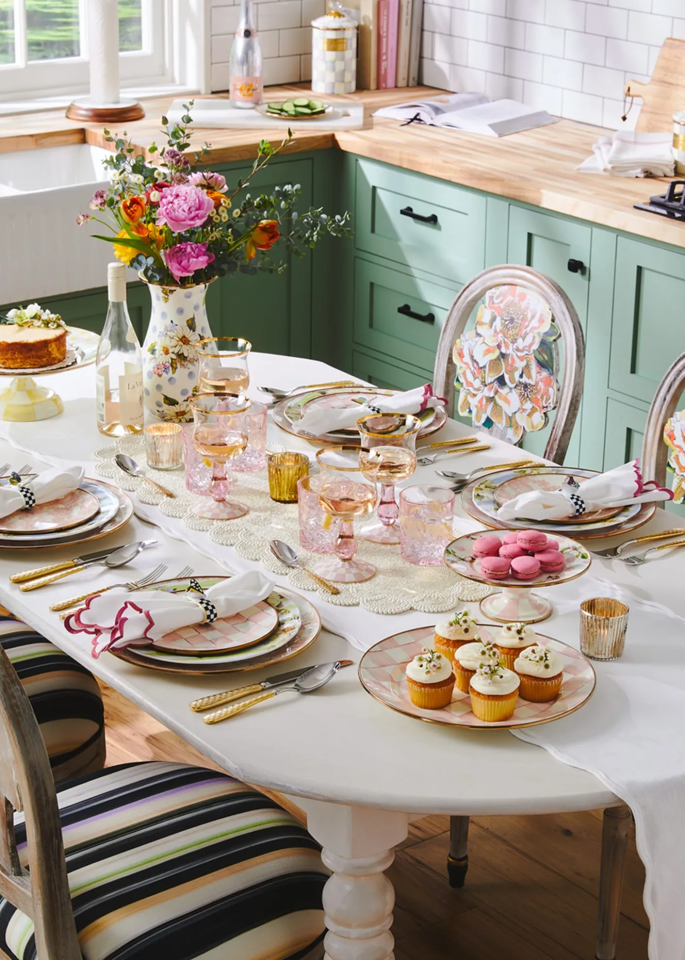 MacKenzie-ChildsRosy English Garden Enamel Salad/Dessert Plate