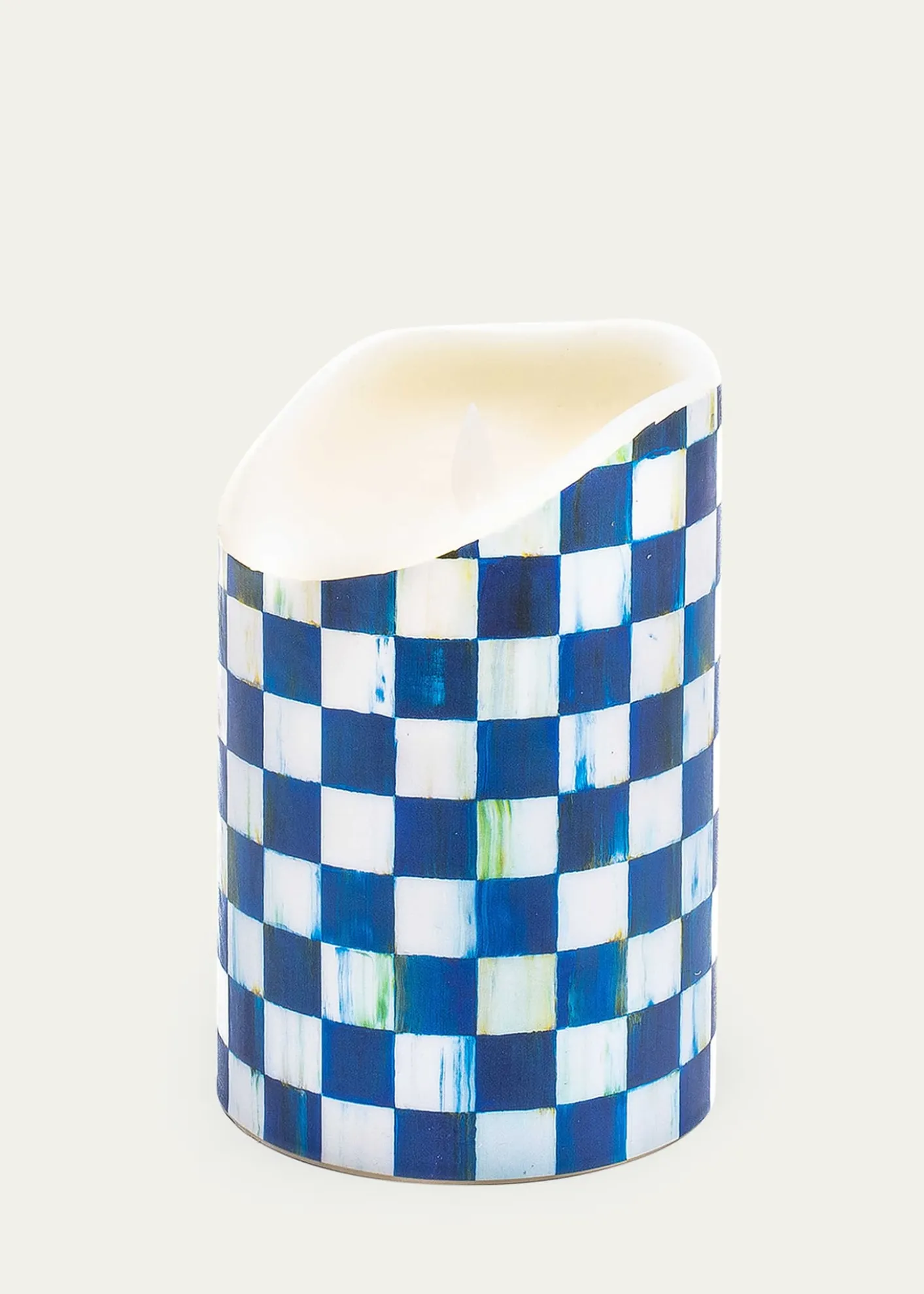 MacKenzie-ChildsRoyal Check Flicker Pillar Candle - 6"