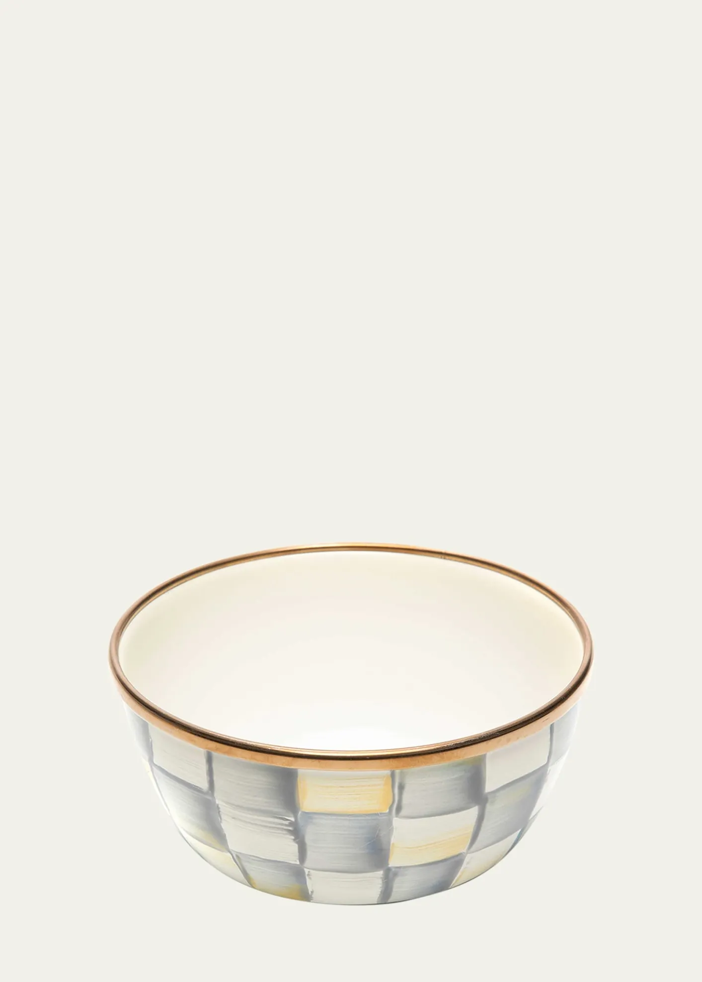 MacKenzie-Childs4.5" Sterling Check Enamel Pinch Bowl