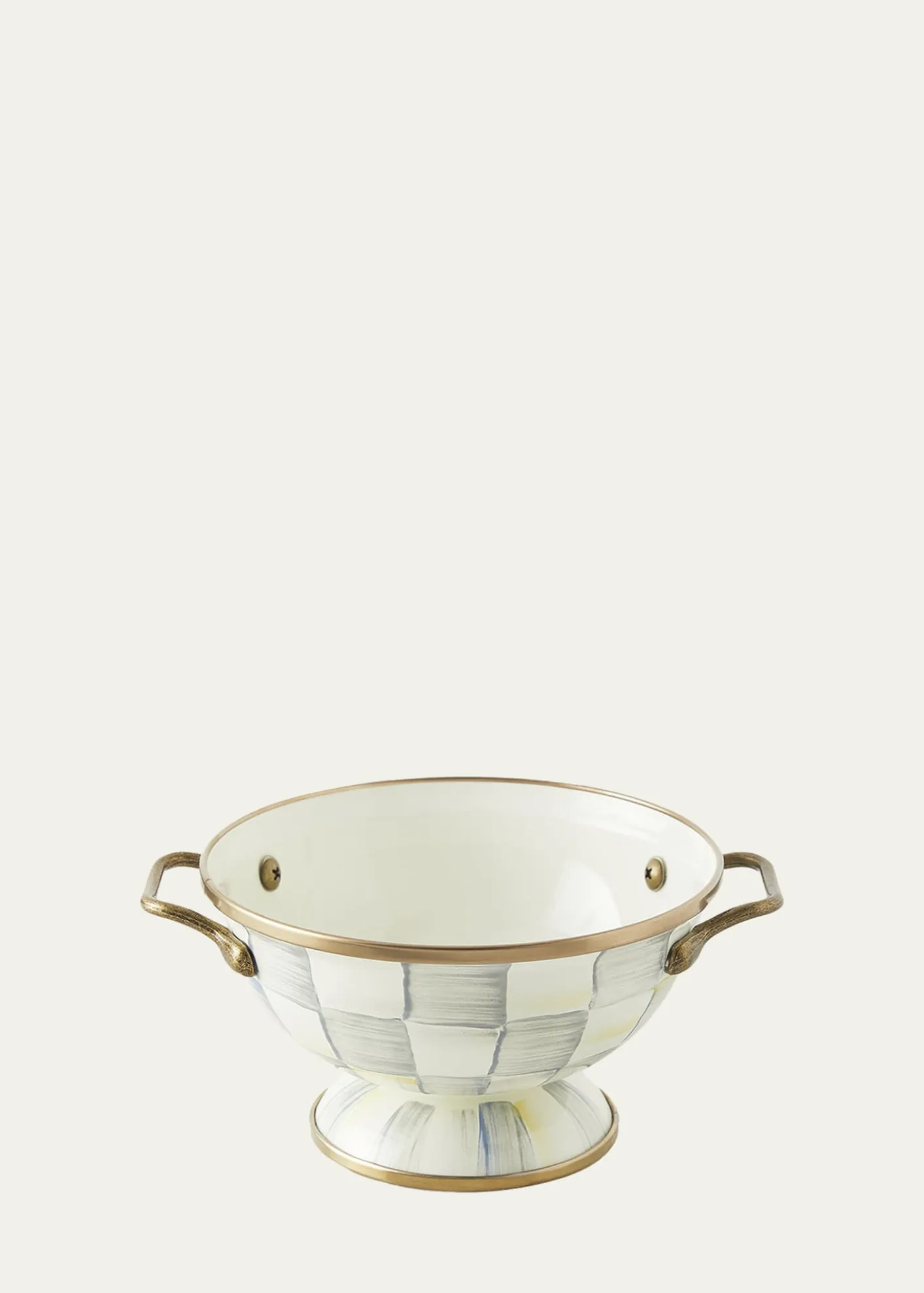 MacKenzie-ChildsSterling Check Enamel Simply Anything Bowl
