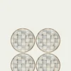 MacKenzie-ChildsSterling Check Enamel Canape Plates, Set of 4