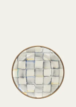 MacKenzie-ChildsSterling Check Enamel Canape Plates, Set of 4