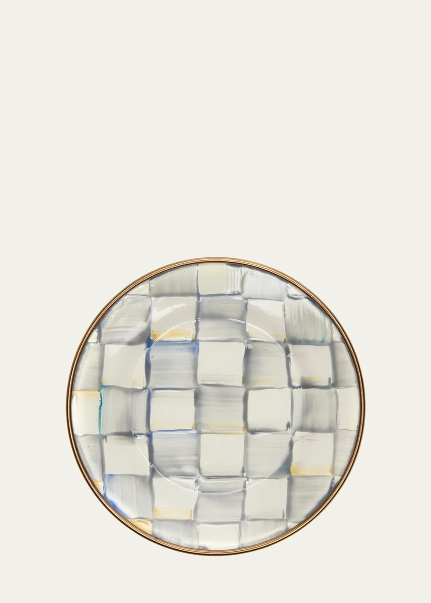 MacKenzie-ChildsSterling Check Enamel Canape Plates, Set of 4