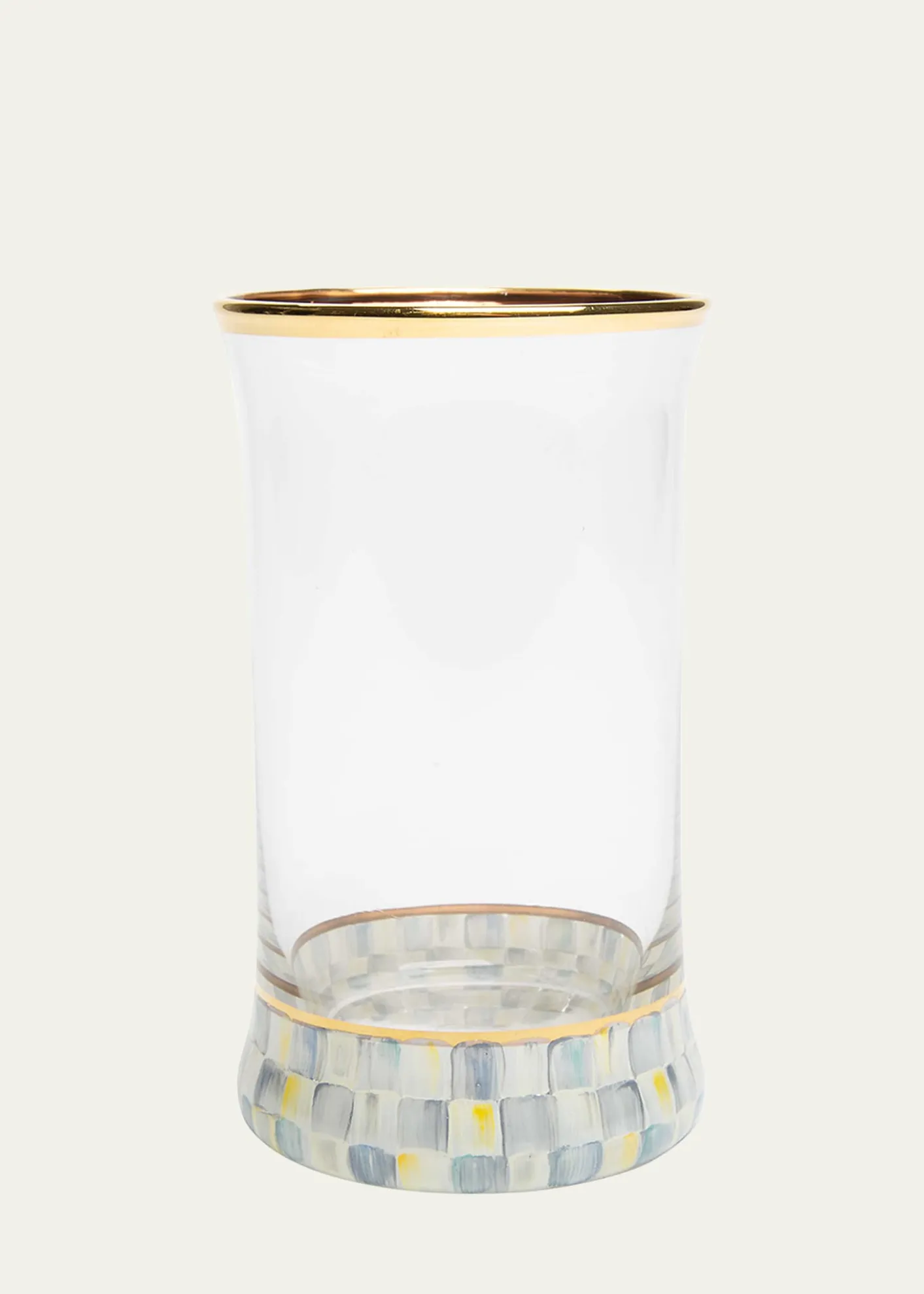 MacKenzie-ChildsSterling Check Highball Glass