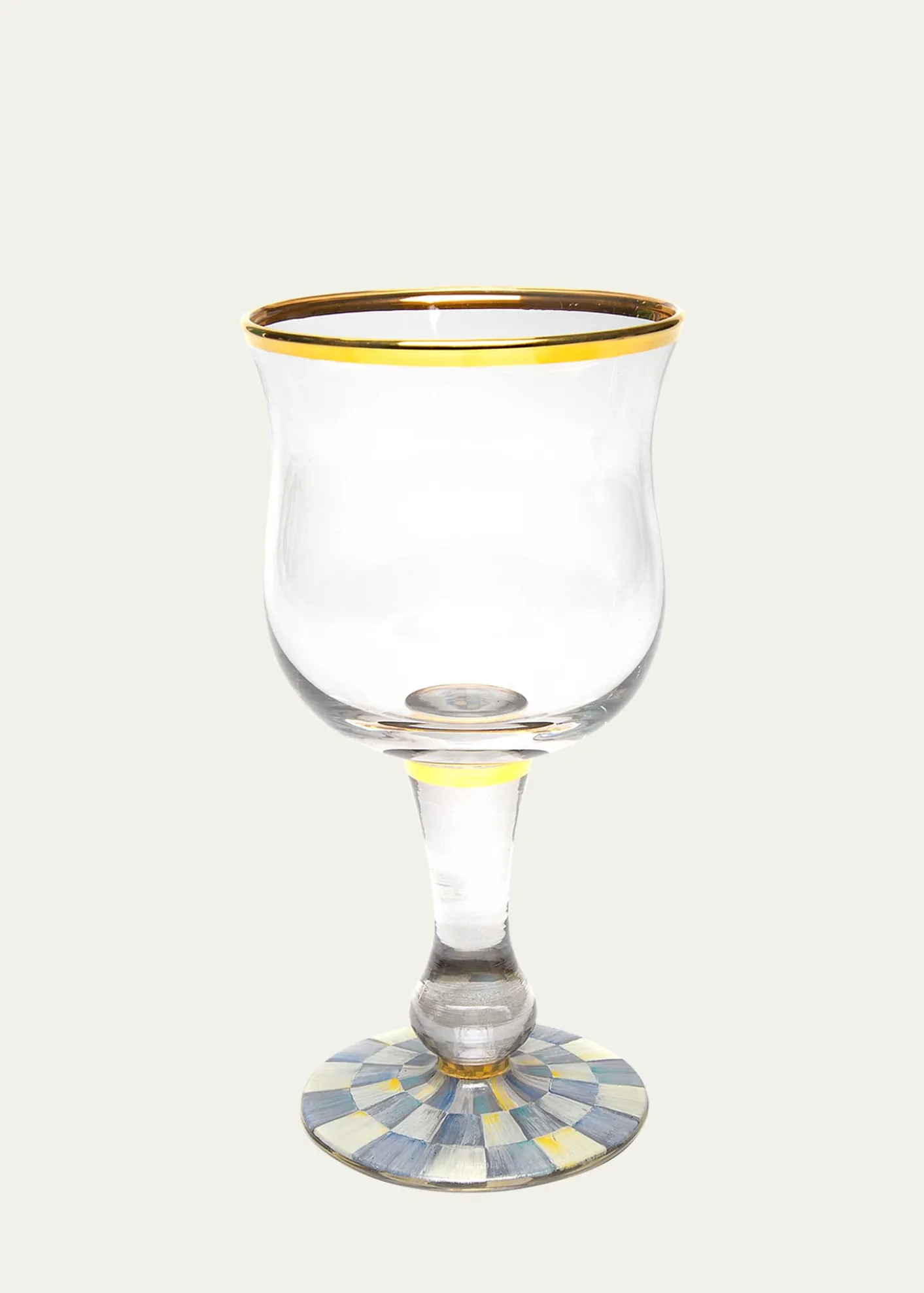 MacKenzie-ChildsSterling Check Wine Glass