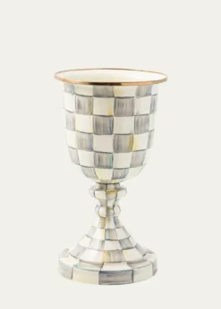 MacKenzie-ChildsSterling Check Enamel Pedestal Vase