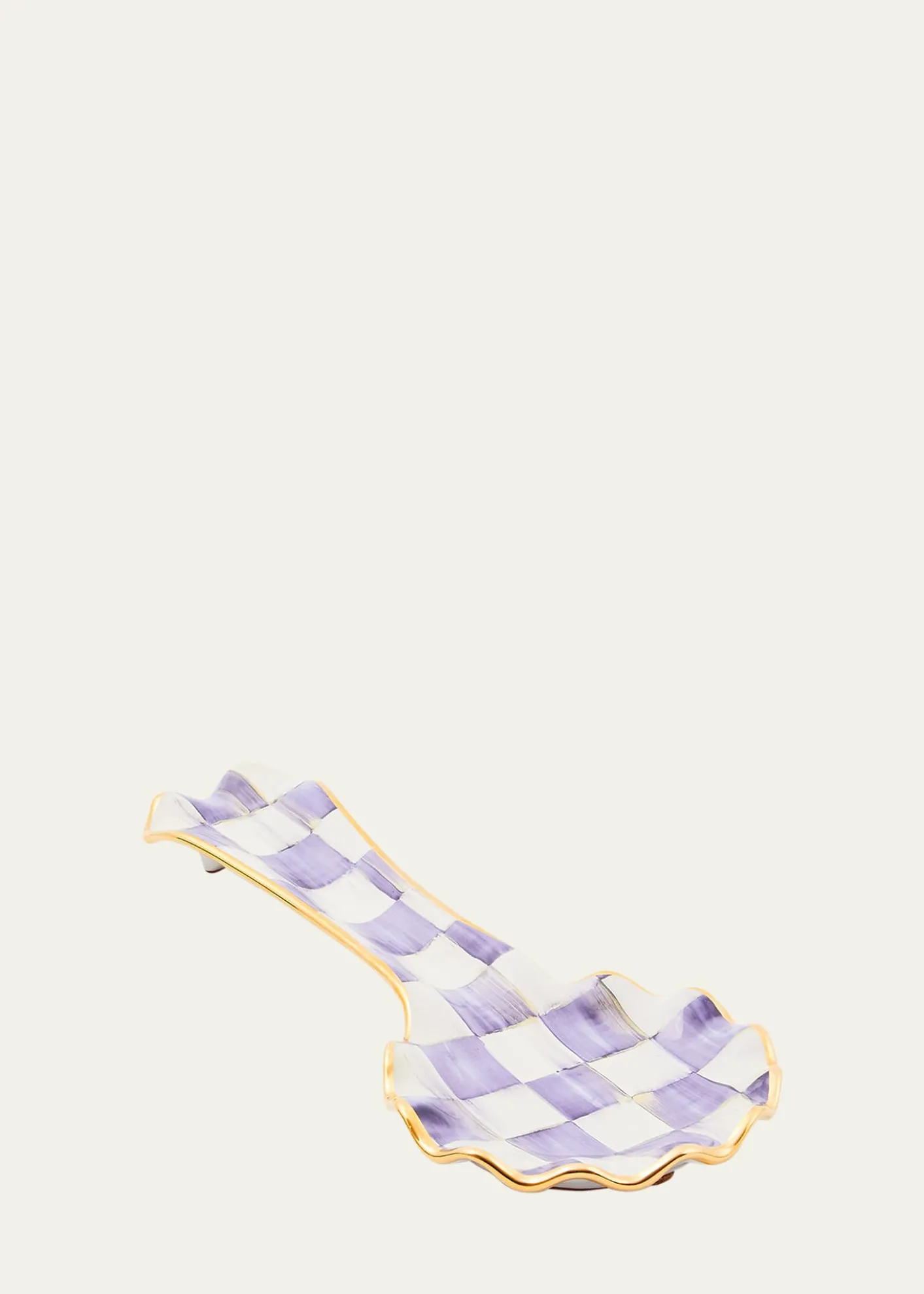 MacKenzie-ChildsViolet Check Ceramic Spoon Rest