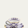 MacKenzie-ChildsViolet Check Ceramic Saucer
