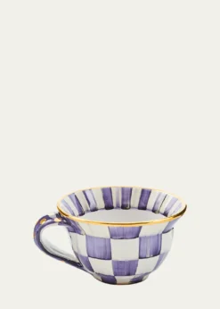 MacKenzie-ChildsViolet Check Ceramic Teacup