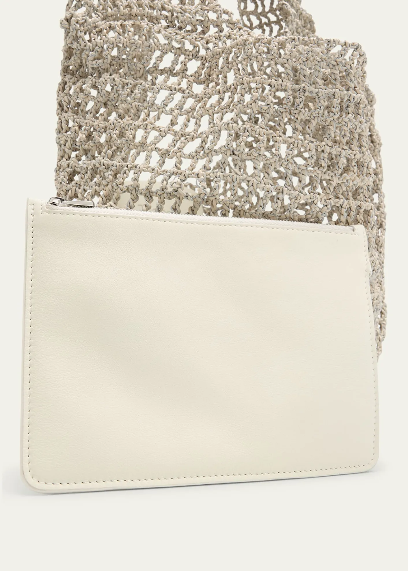 MaedenCrochet Market Shoulder Bag in Nappa Leather