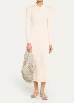 MaedenCrochet Market Shoulder Bag in Nappa Leather