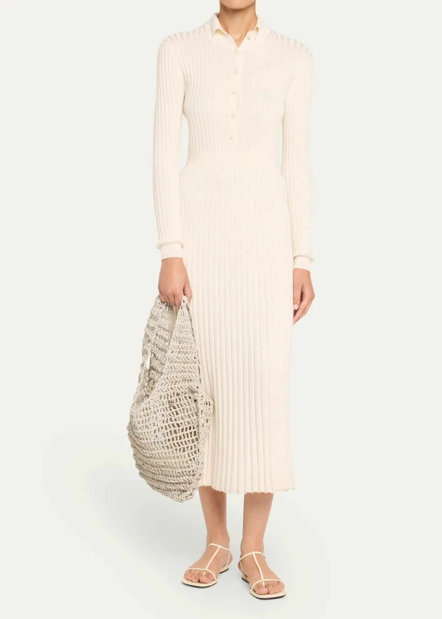 MaedenCrochet Market Shoulder Bag in Nappa Leather