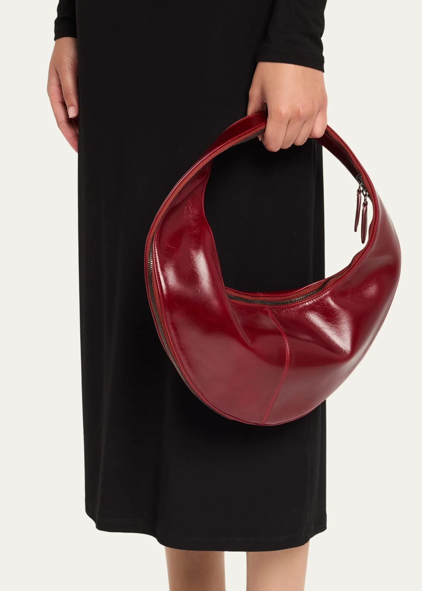 MaedenMarket Zip Leather Tote Bag