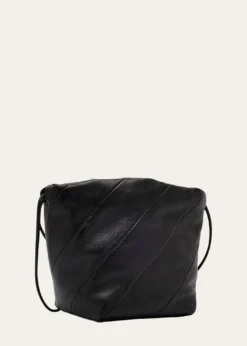 MaedenMiami Twisted Leather Drawstring Pouch Bag