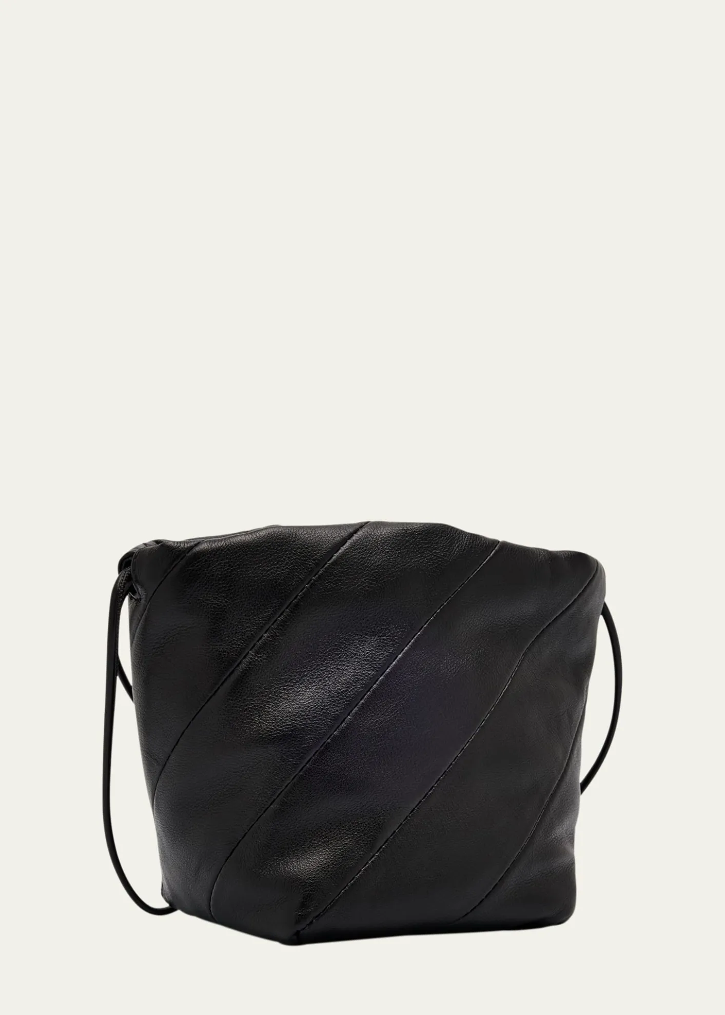 MaedenMiami Twisted Leather Drawstring Pouch Bag