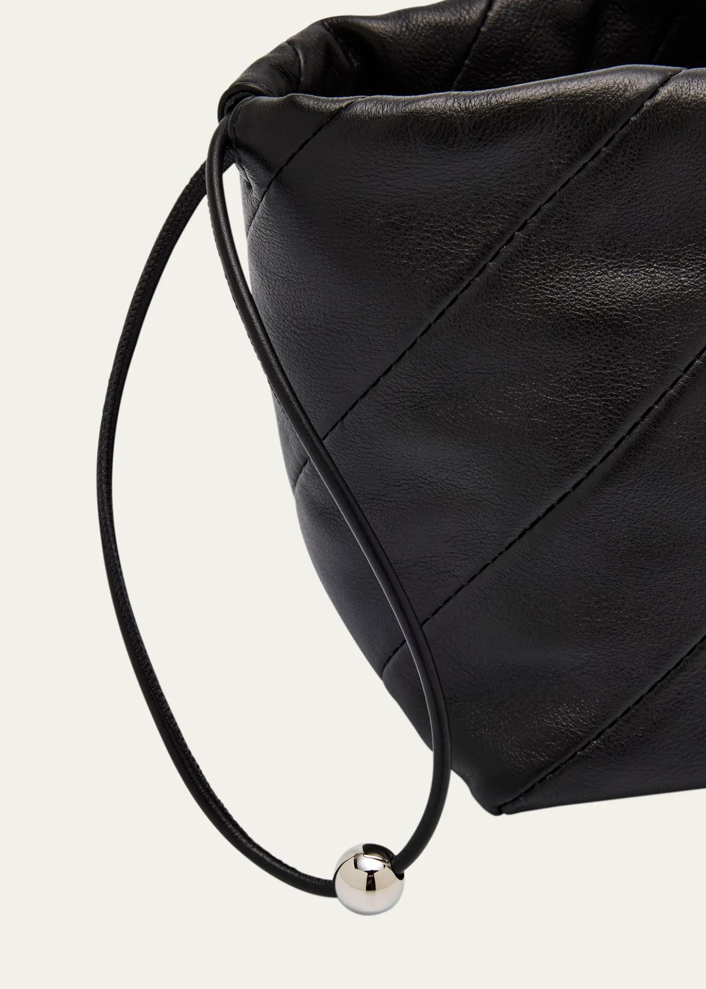 MaedenMiami Twisted Leather Drawstring Pouch Bag
