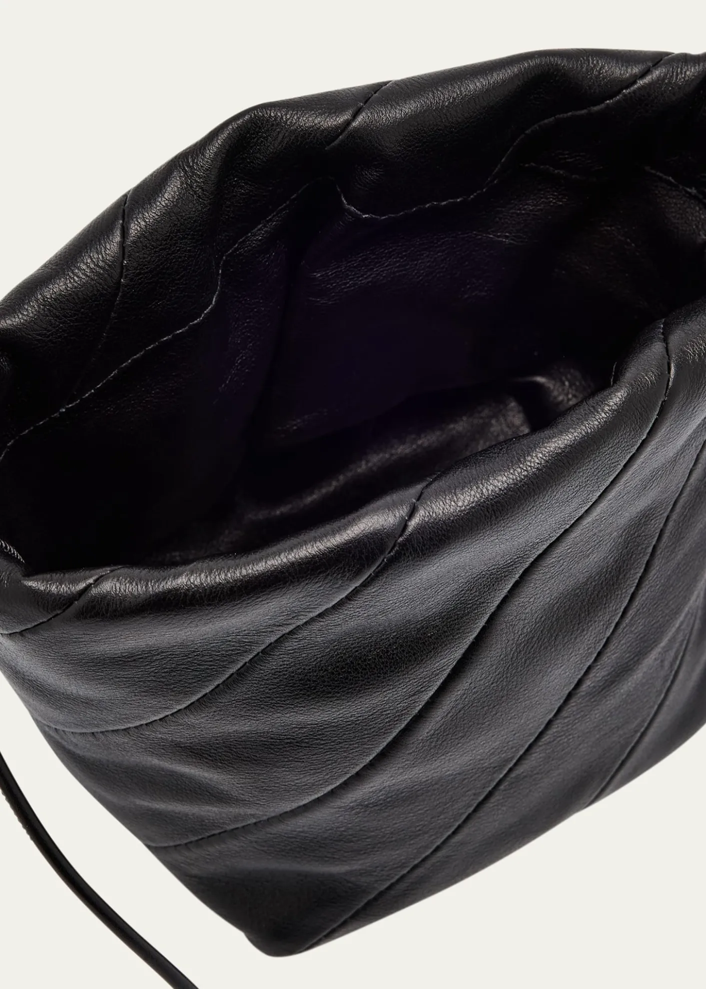 MaedenMiami Twisted Leather Drawstring Pouch Bag