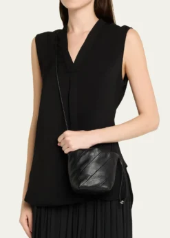 MaedenMiami Twisted Leather Drawstring Pouch Bag