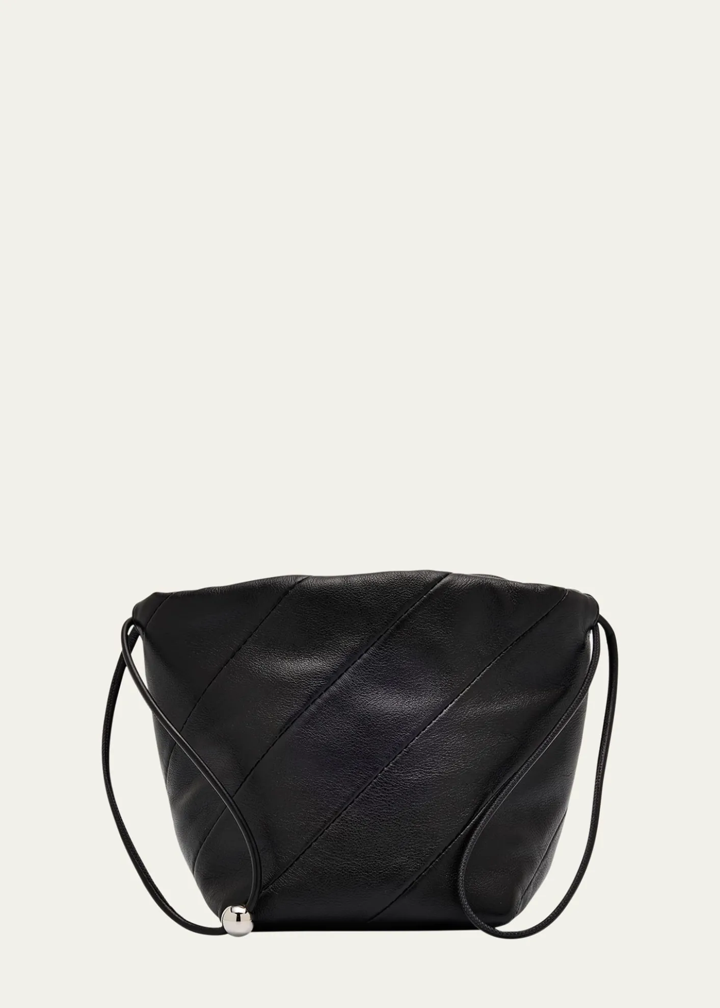 MaedenMiami Twisted Leather Drawstring Pouch Bag
