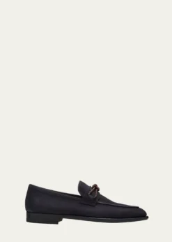 MagnanniMen's Duerro Knot Grained Leather Penny Loafers