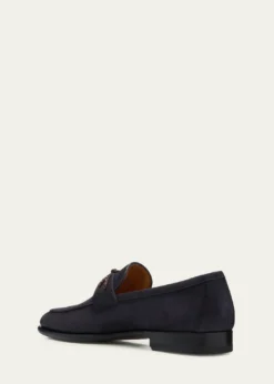 MagnanniMen's Duerro Knot Grained Leather Penny Loafers