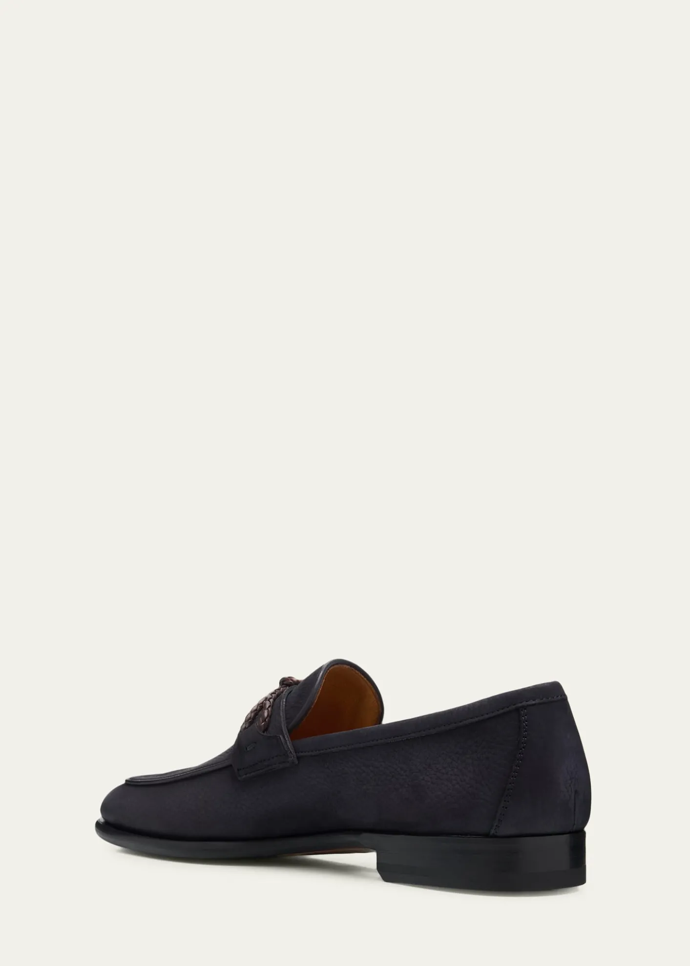 MagnanniMen's Duerro Knot Grained Leather Penny Loafers