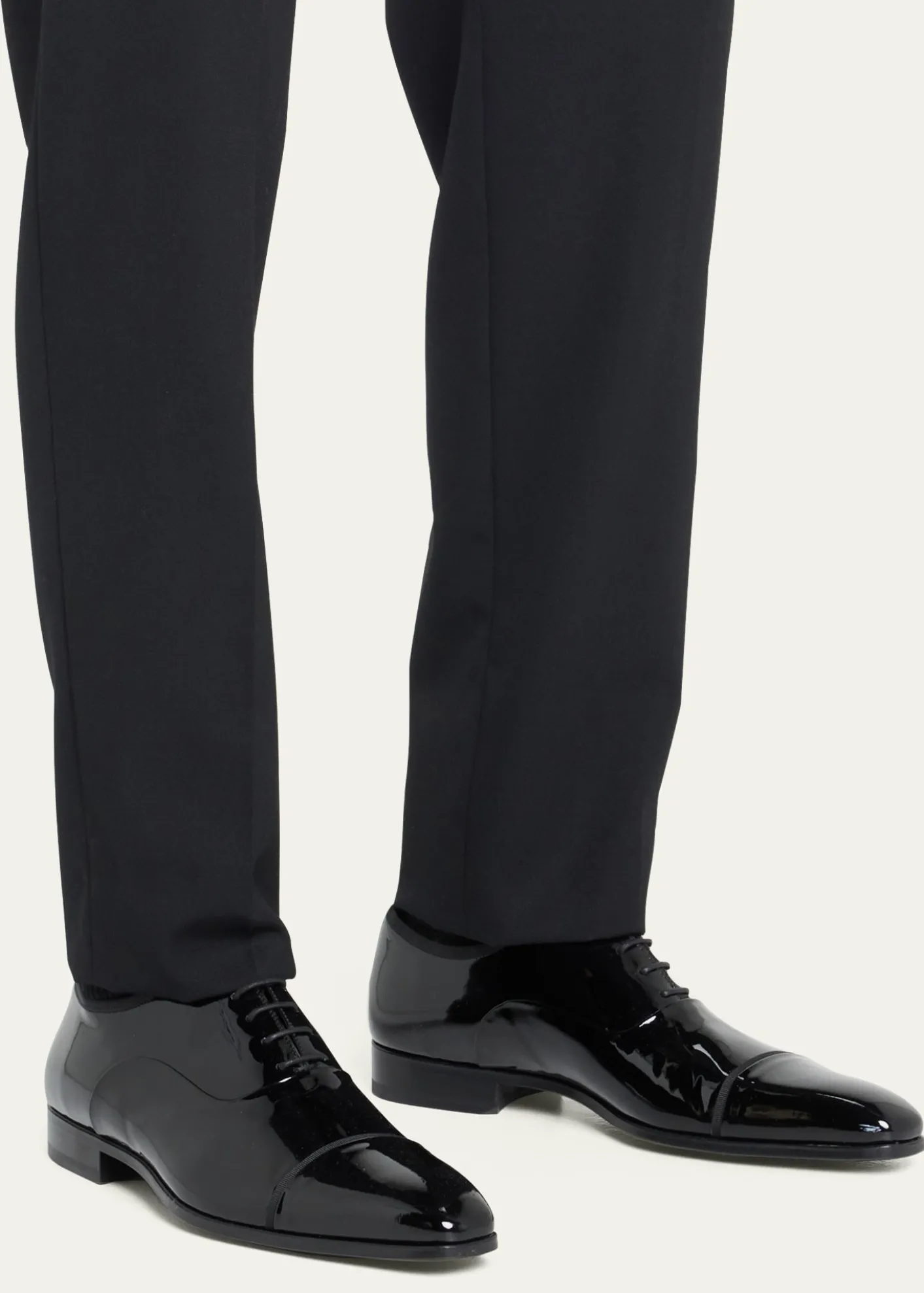 MagnanniMen's Jadiel Patent Cap-Toe Oxfords