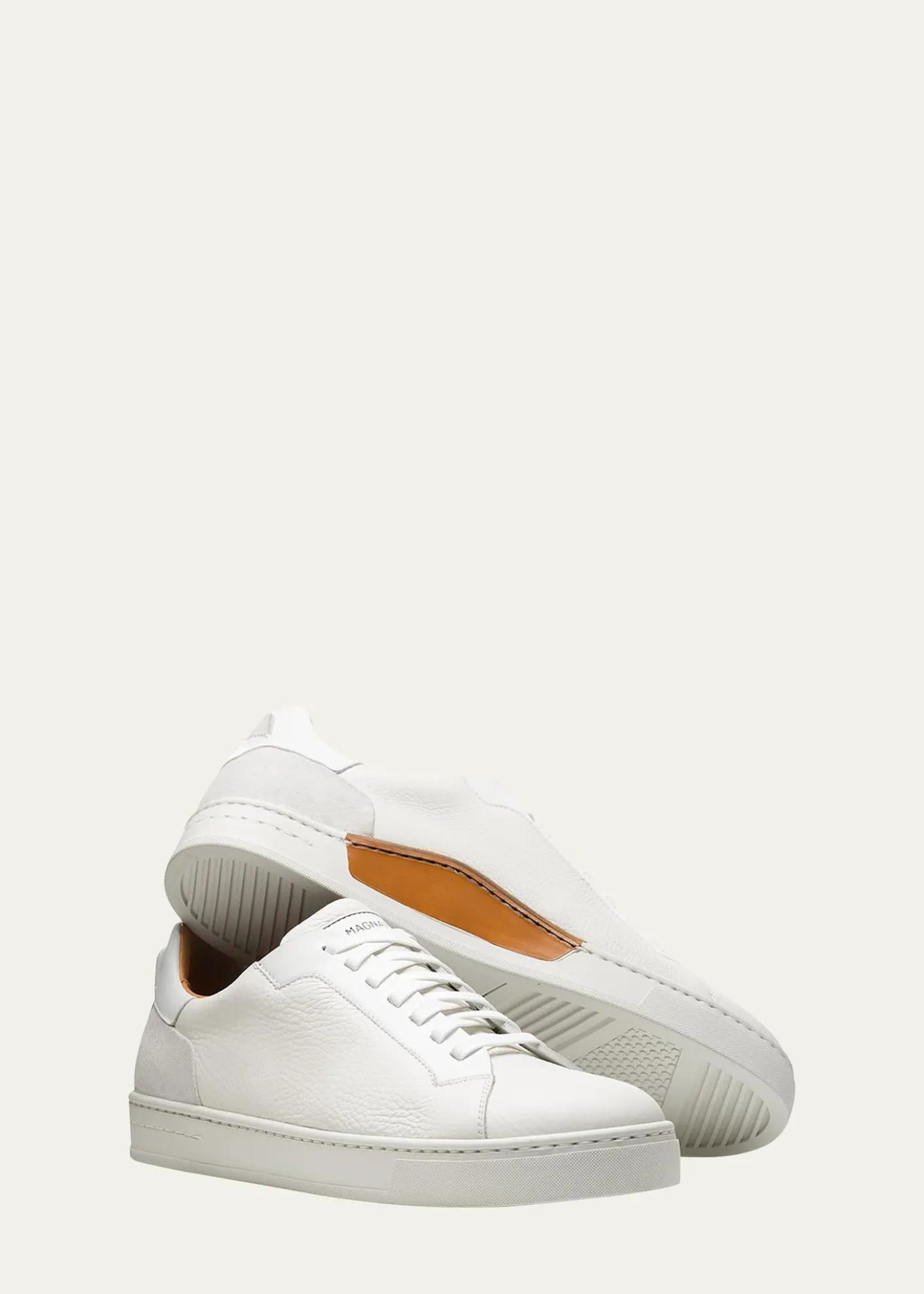 MagnanniMen's Amadeo Tumbled Leather Low-Top Sneakers