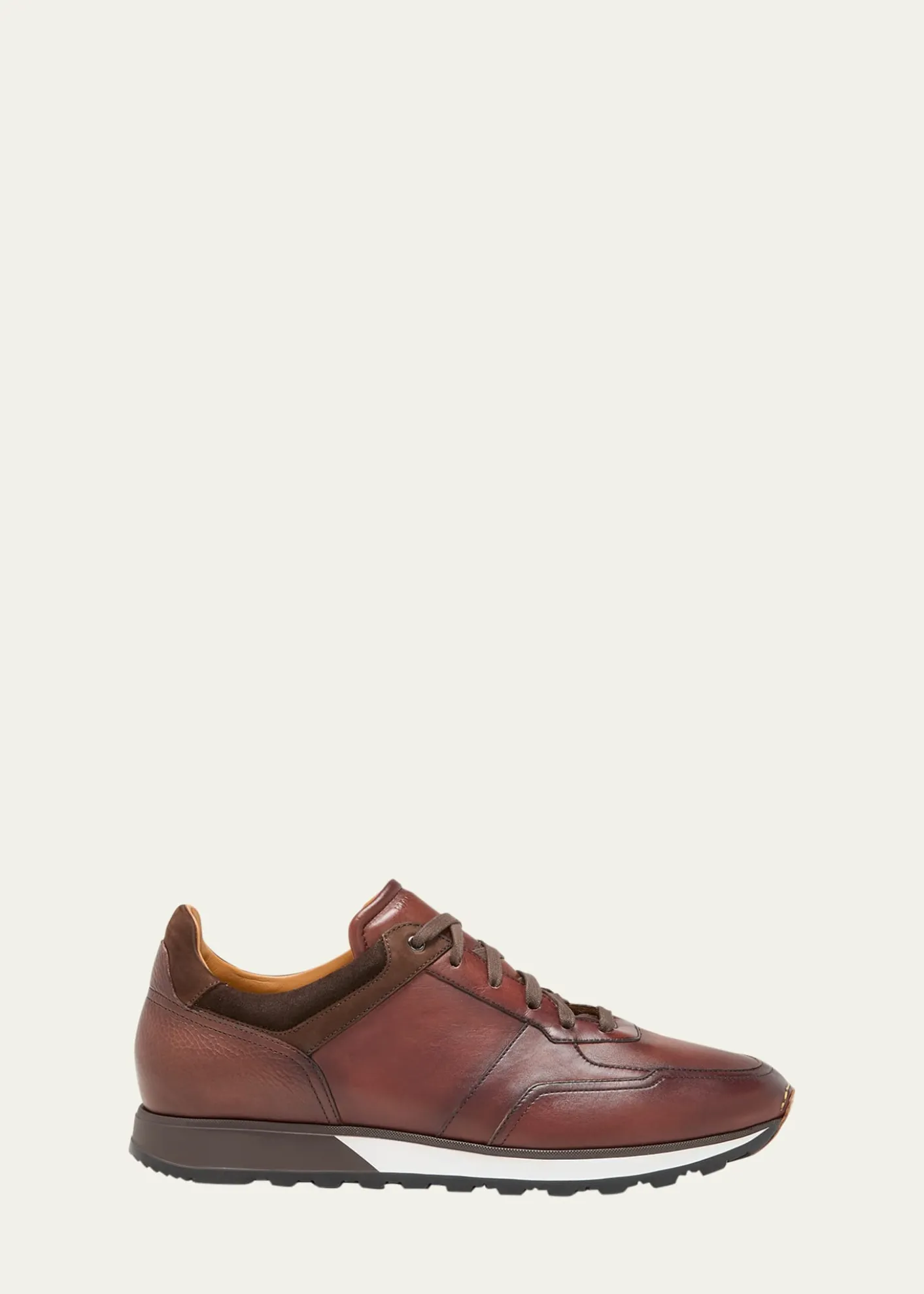 MagnanniMen's Arco Mix-Leather Trainer Sneakers