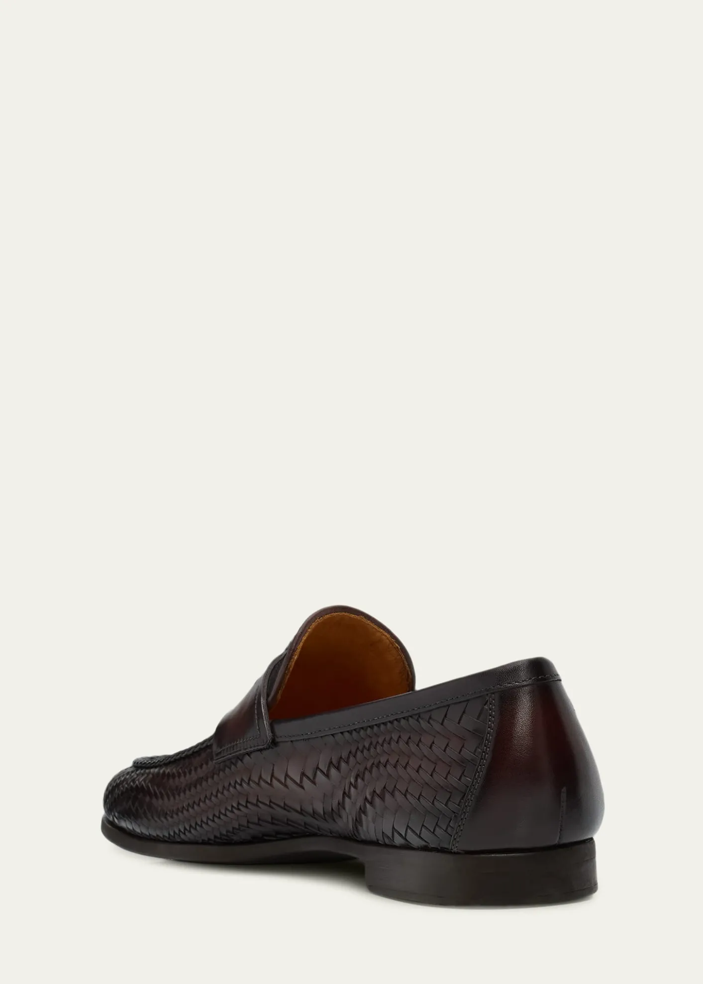 MagnanniMen's Halwell Woven Leather Penny Loafers