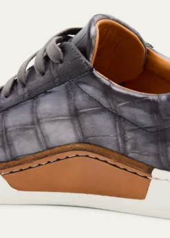MagnanniMen's Saeta Matte Alligator Low-Top Sneakers