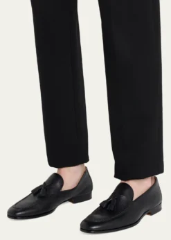 MagnanniMen's Seneca Grained Leather Tassel Loafers